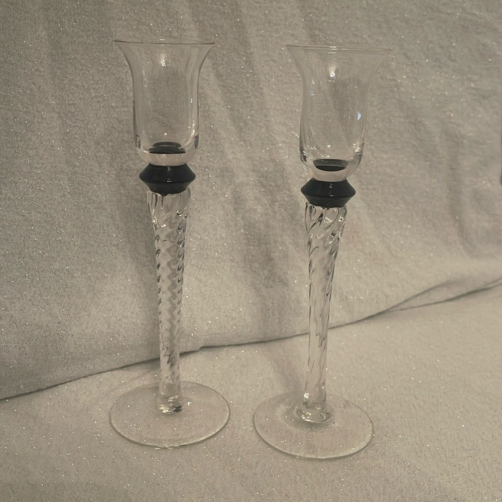 Glass Candle Stick Holders